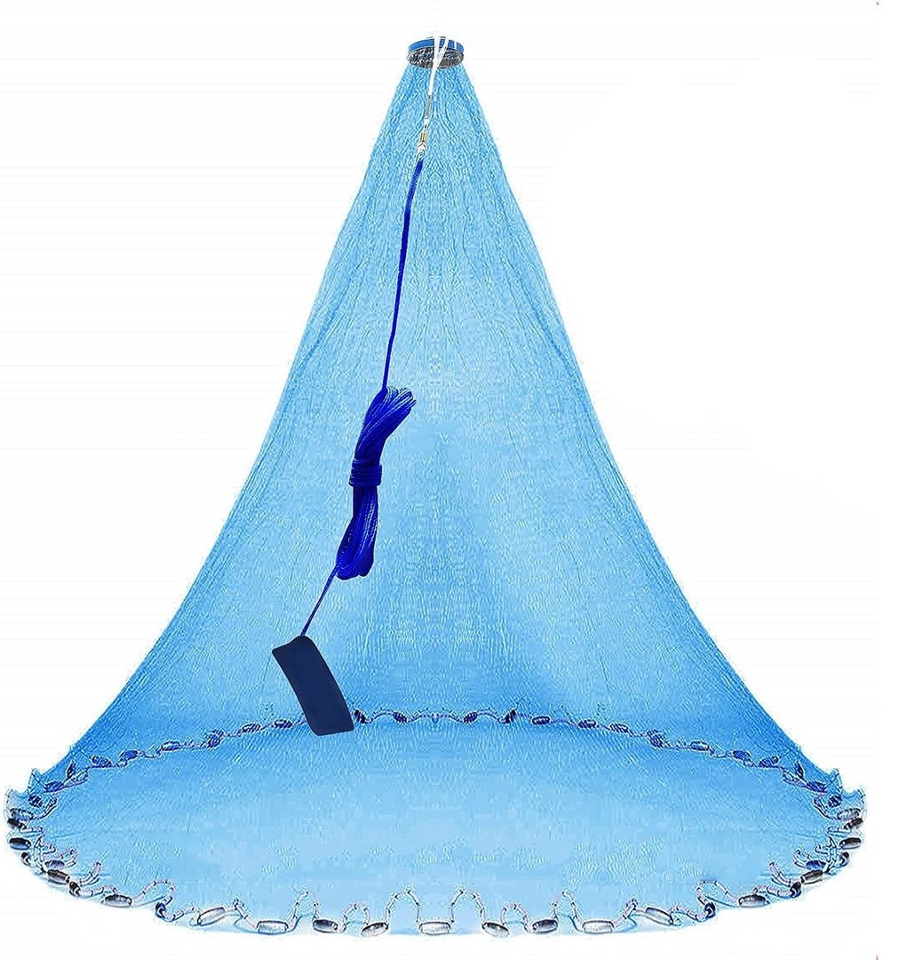 4FT Radius 3/4 inch Ice Blue Cast Net USA Style - Action Outdoors