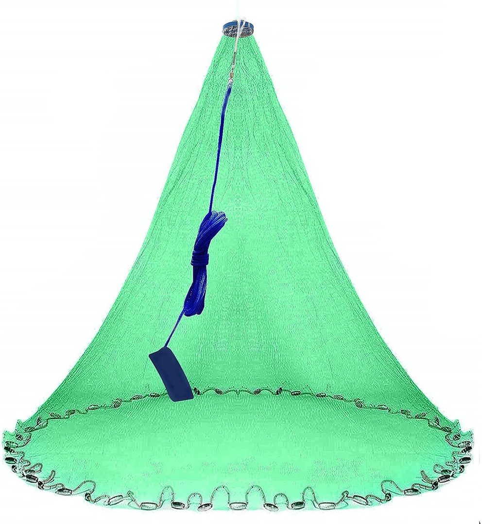 6FT Radius 3/4 inch Green Cast Net USA Style - Action Outdoors